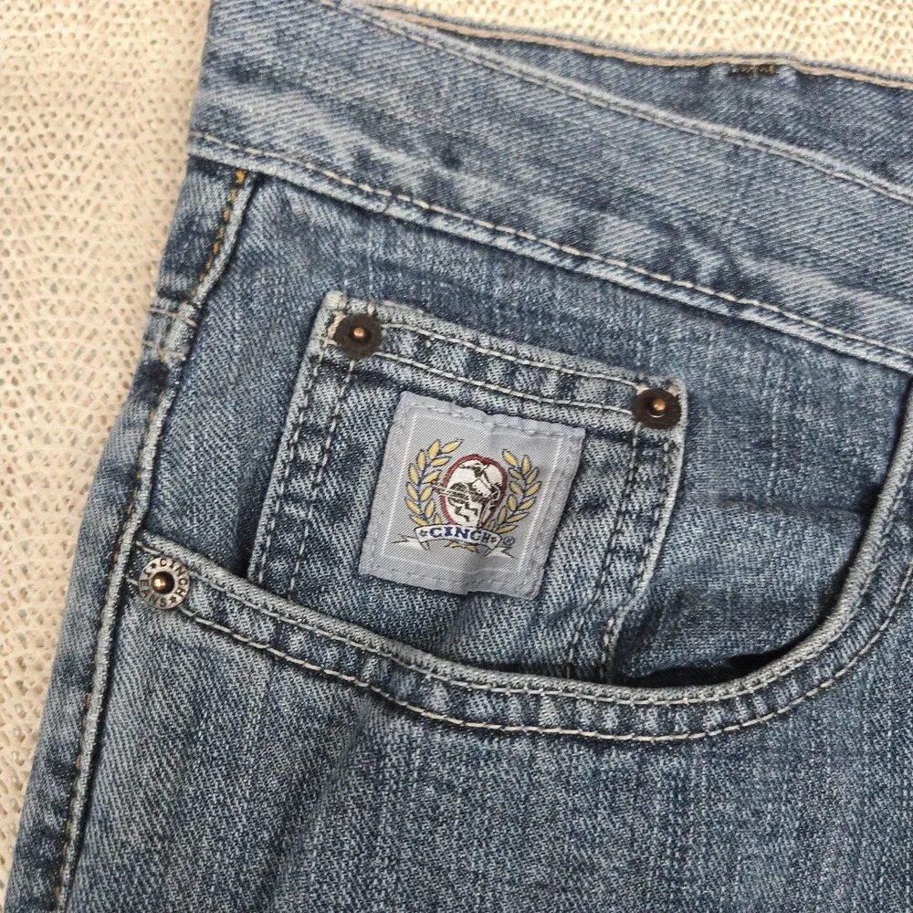Cinch Jeans Mens 34x32 Blue Regular Fit Straight Leg Denim Pants MB980034001